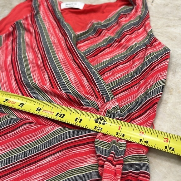 Bailey 44 | Emile Faux Wrap Dress | Multicolor Striped | Size Medium - Picture 10 of 14